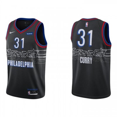 Nike Philadelphia 76ers #31 Seth Curry Black Youth NBA Swingman 2020-21 City Edition Jersey